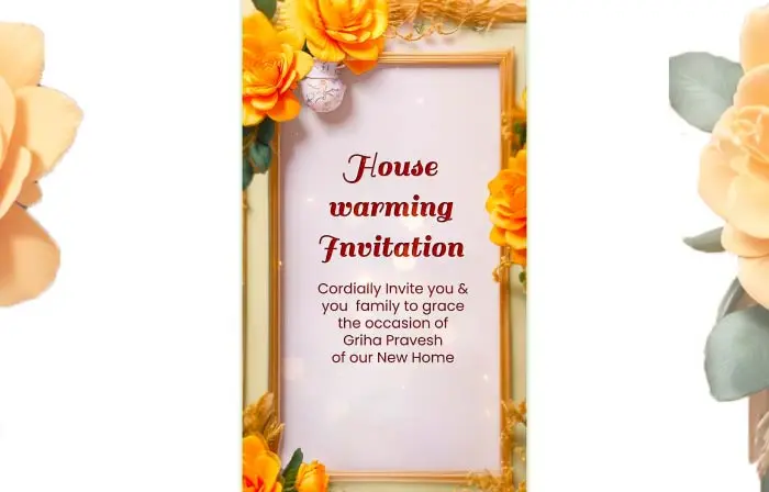 Beautiful 3D Floral Housewarming Party Invitation Instagram Story